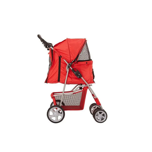 Coche Para Mascotas De 4 Ruedas Rojo