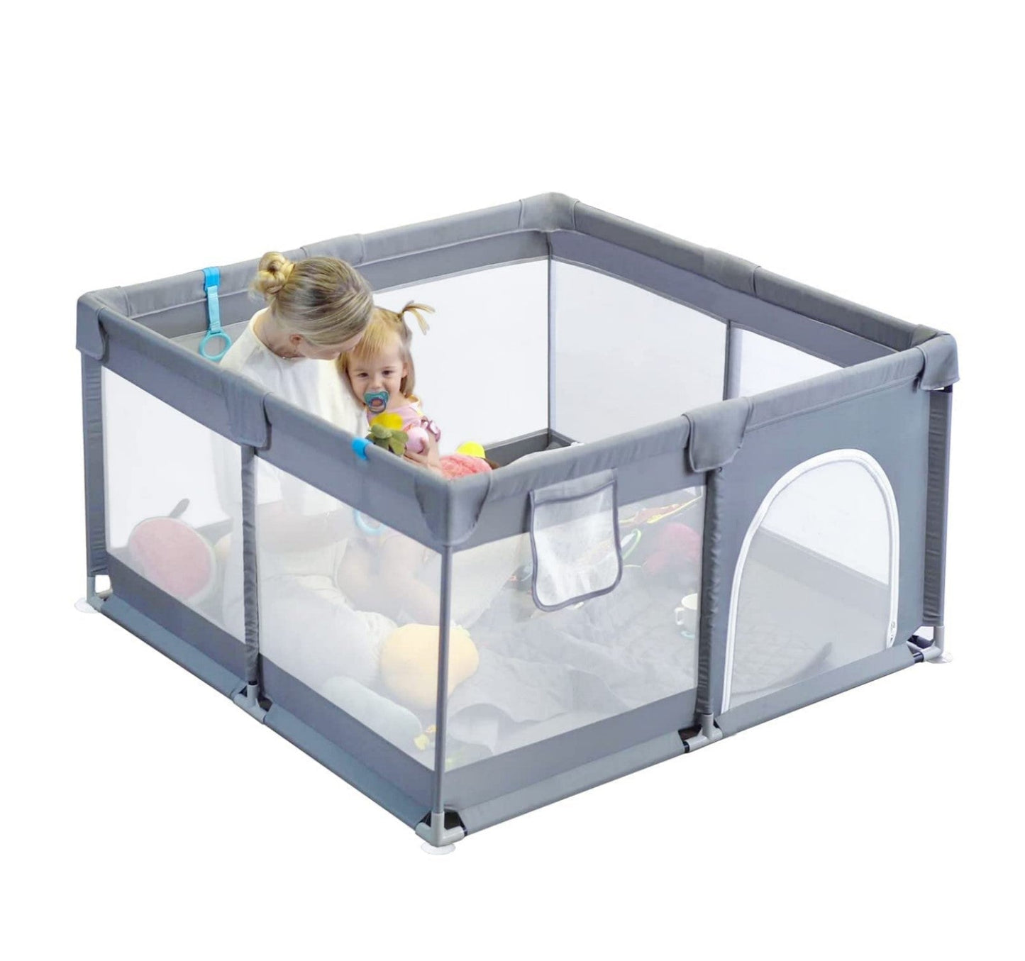 Corral De Seguridad Bebe 120 Cm Cuadrado Gris