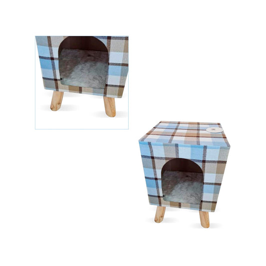 Casa para Gatos de Tela y Madera