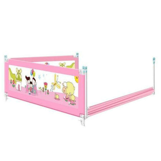 Baranda De Cama Seguridad Bebe Plegable 150cm Rosada