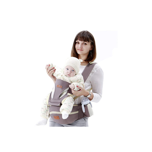 Portabebés Ergonómico Con Soporte Y Bolso Gris