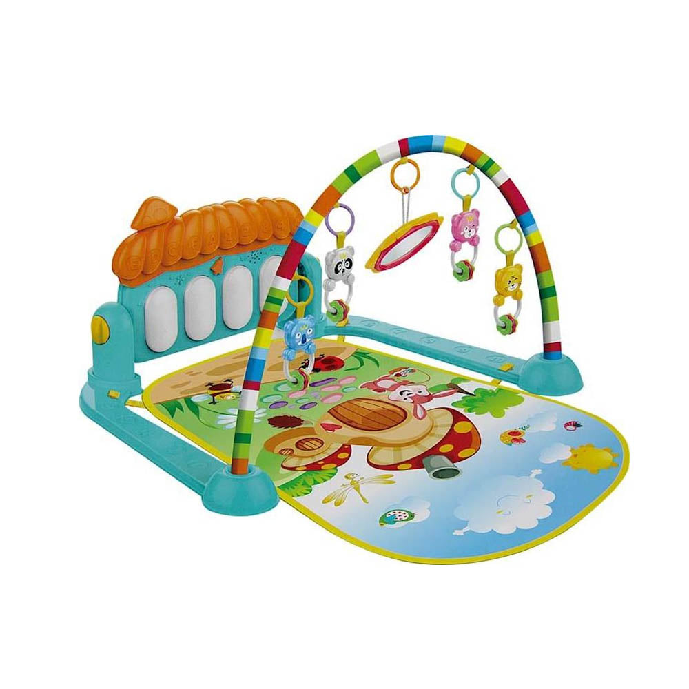 Gimnasio Musical 3 en 1 Bebe Arco Juguetes Luces Musica Colgantes Alfombra Acolchada Lavable