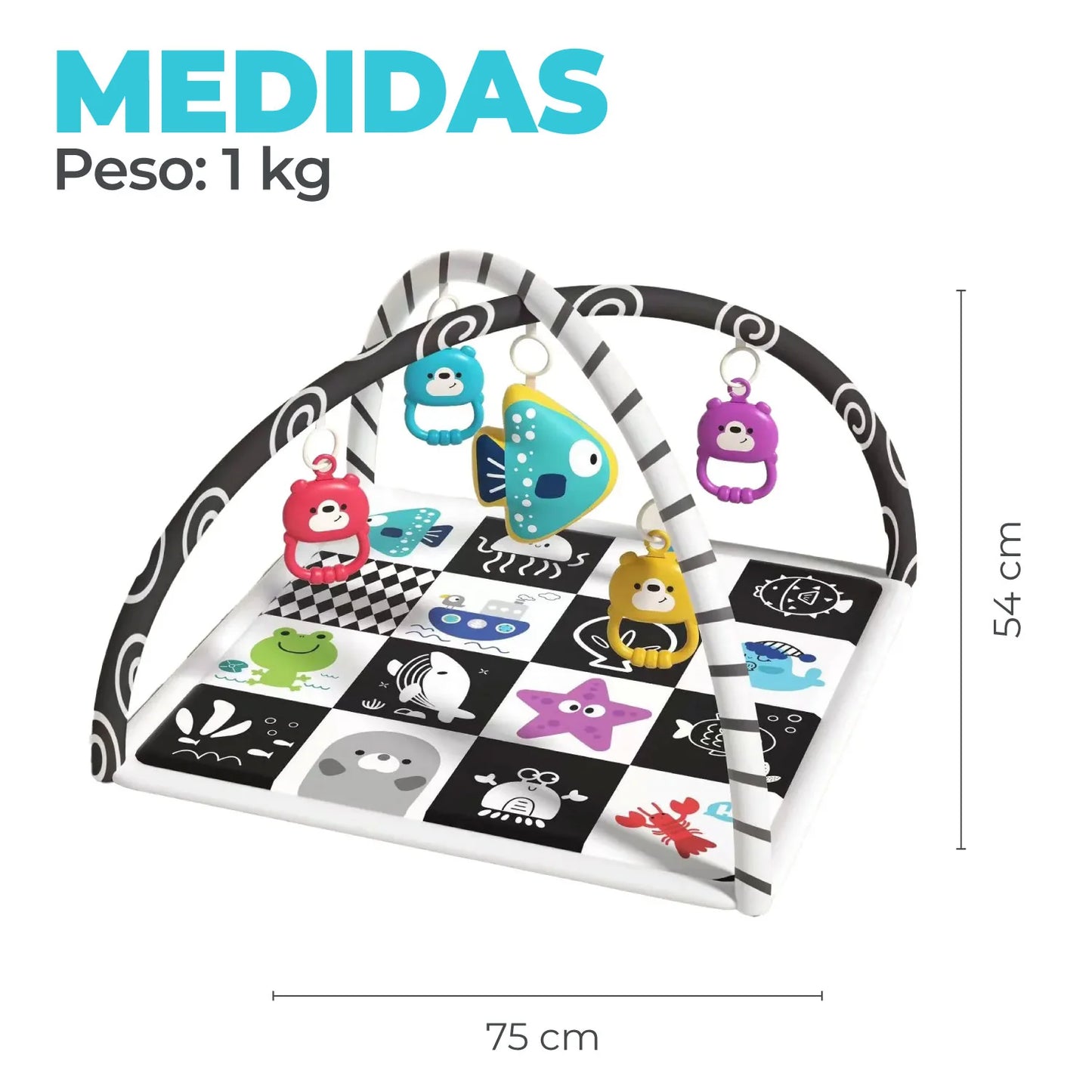 Gym Bebe Tapete Gymini Cuadrado + Accesorios