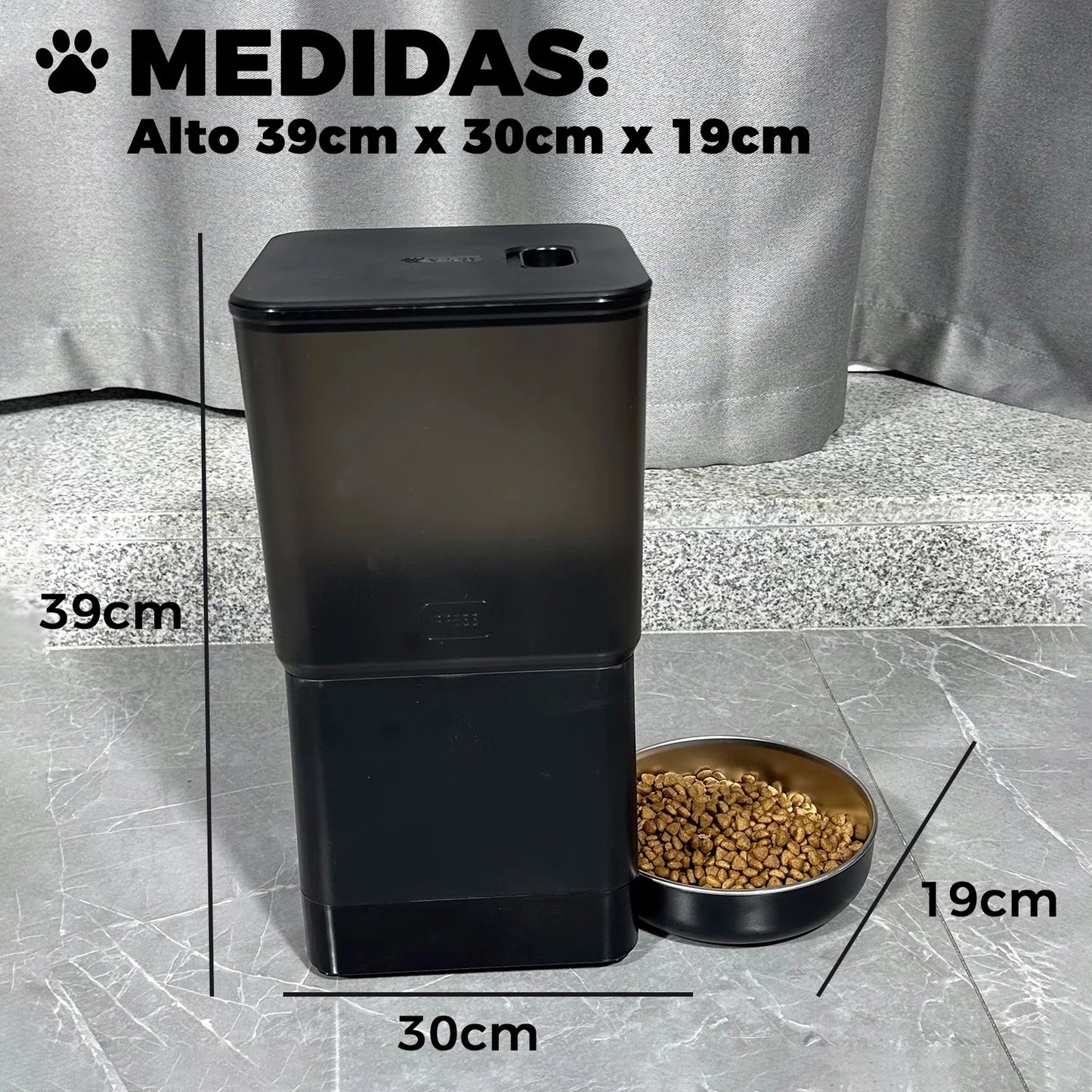 Dispensador Automatico Comida Mascotas Cubo 6 lts. Wifi