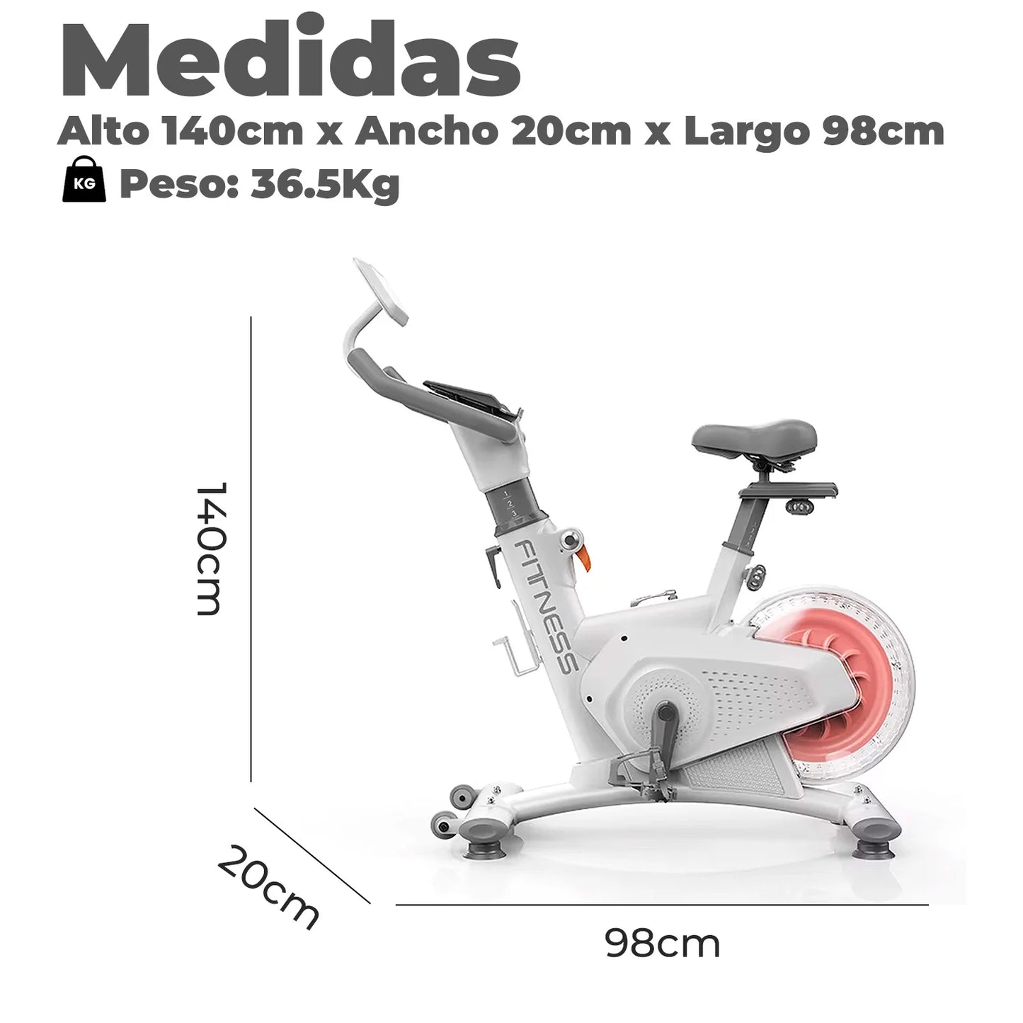 Bicicleta Spinning Magnetica K11 8 kg 8 Niveles Silenciosa Monitor LCD Freno Rapido 130 kg
