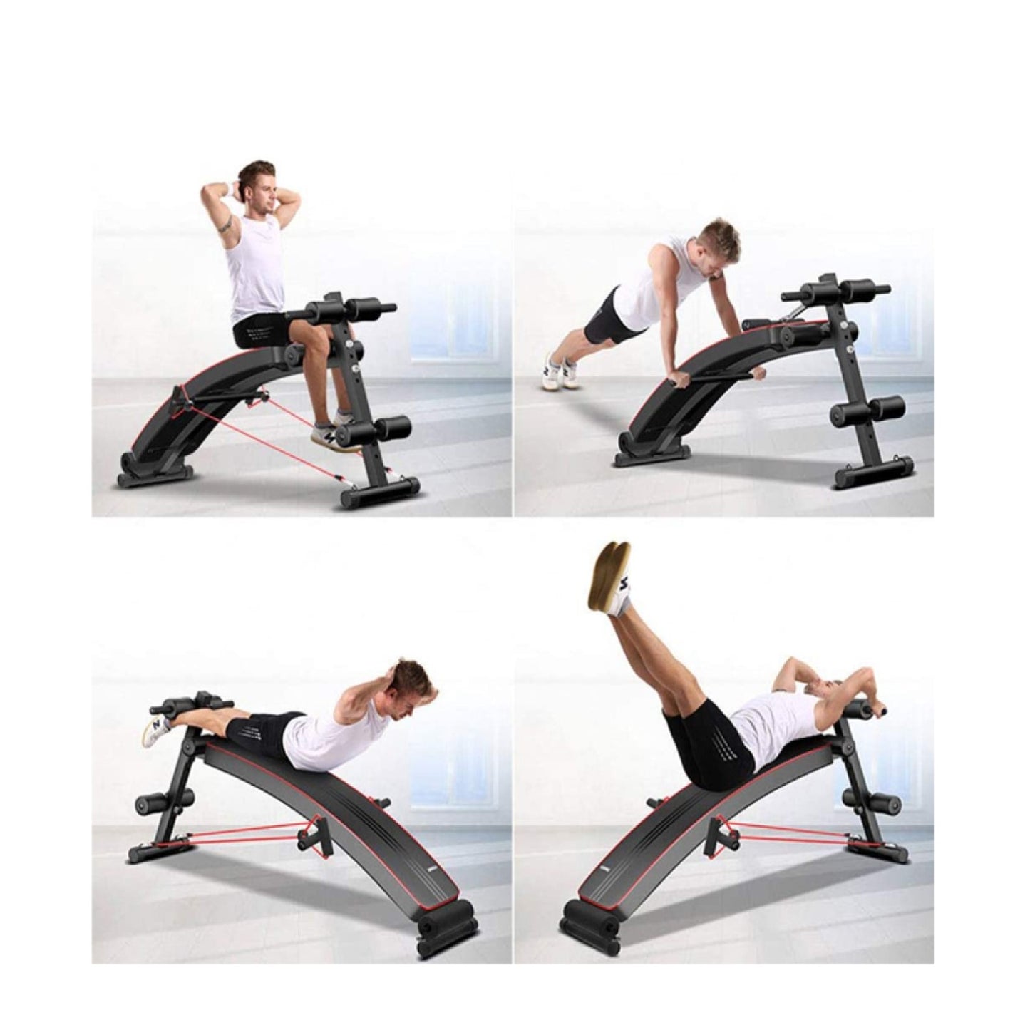 Banca Abdominales Full Pro Biceps Triceps Con Bandas