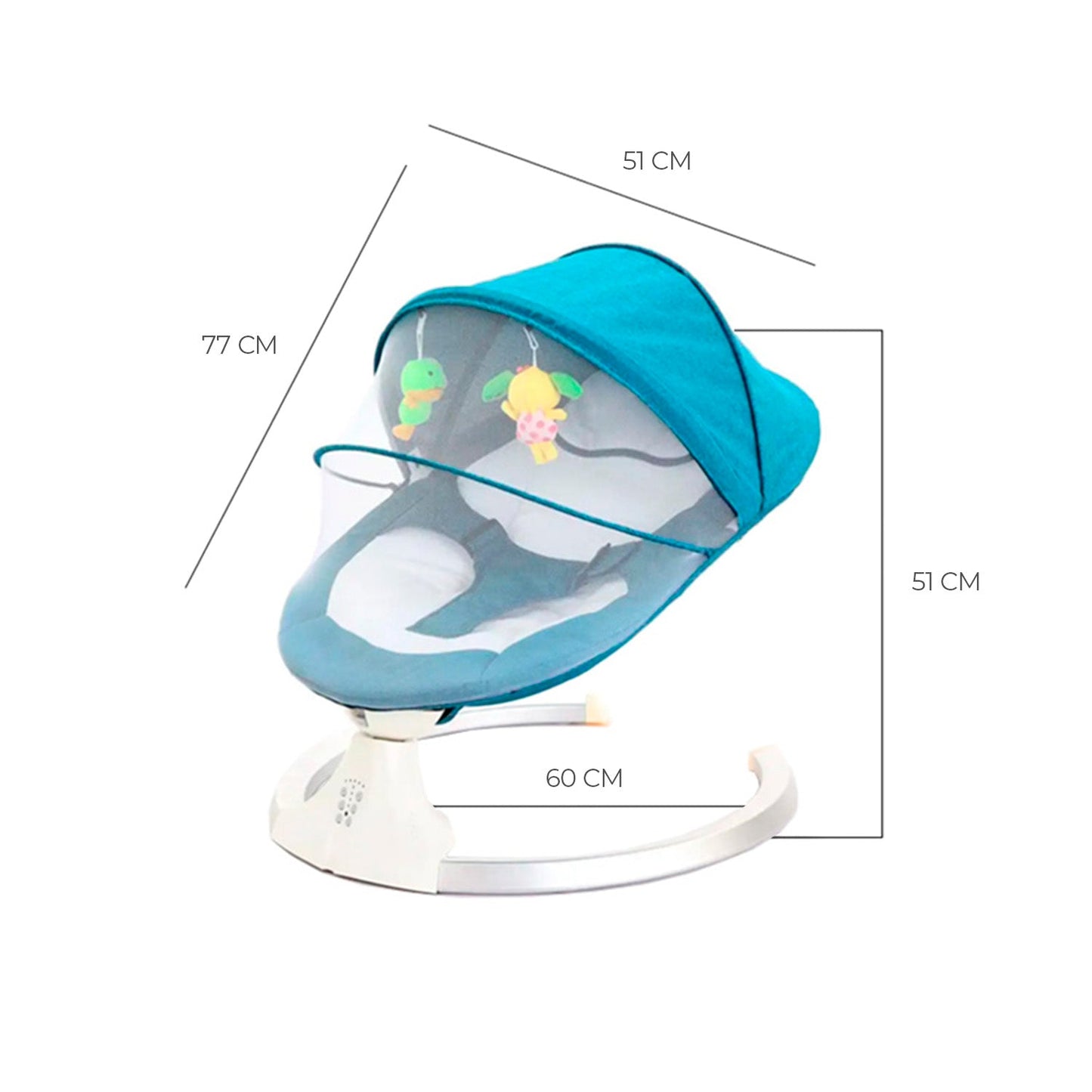 Mecedora Electrica Inteligente Bebe Multifuncion Control Remoto Velocidad Ajustable Base Aluminio Colgante Felpa