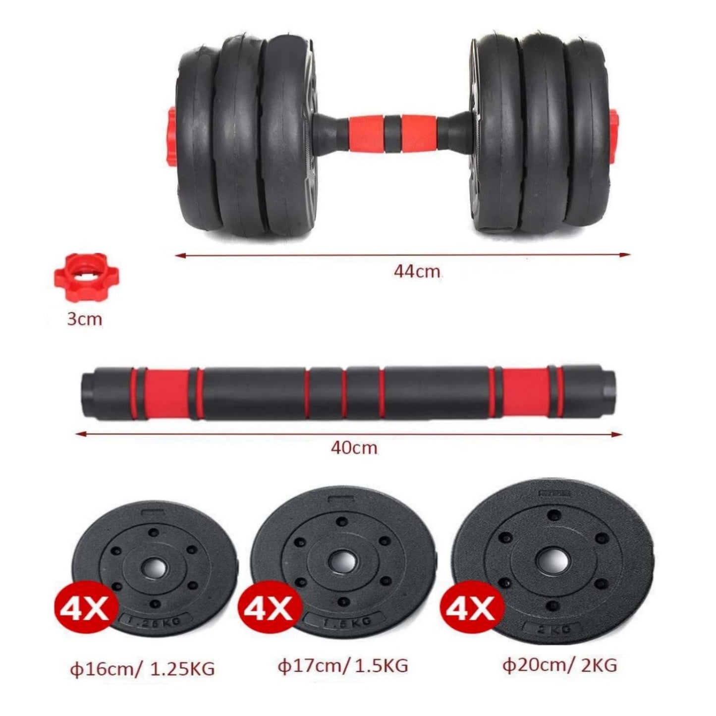 Set de Mancuernas 20 kg mas unión