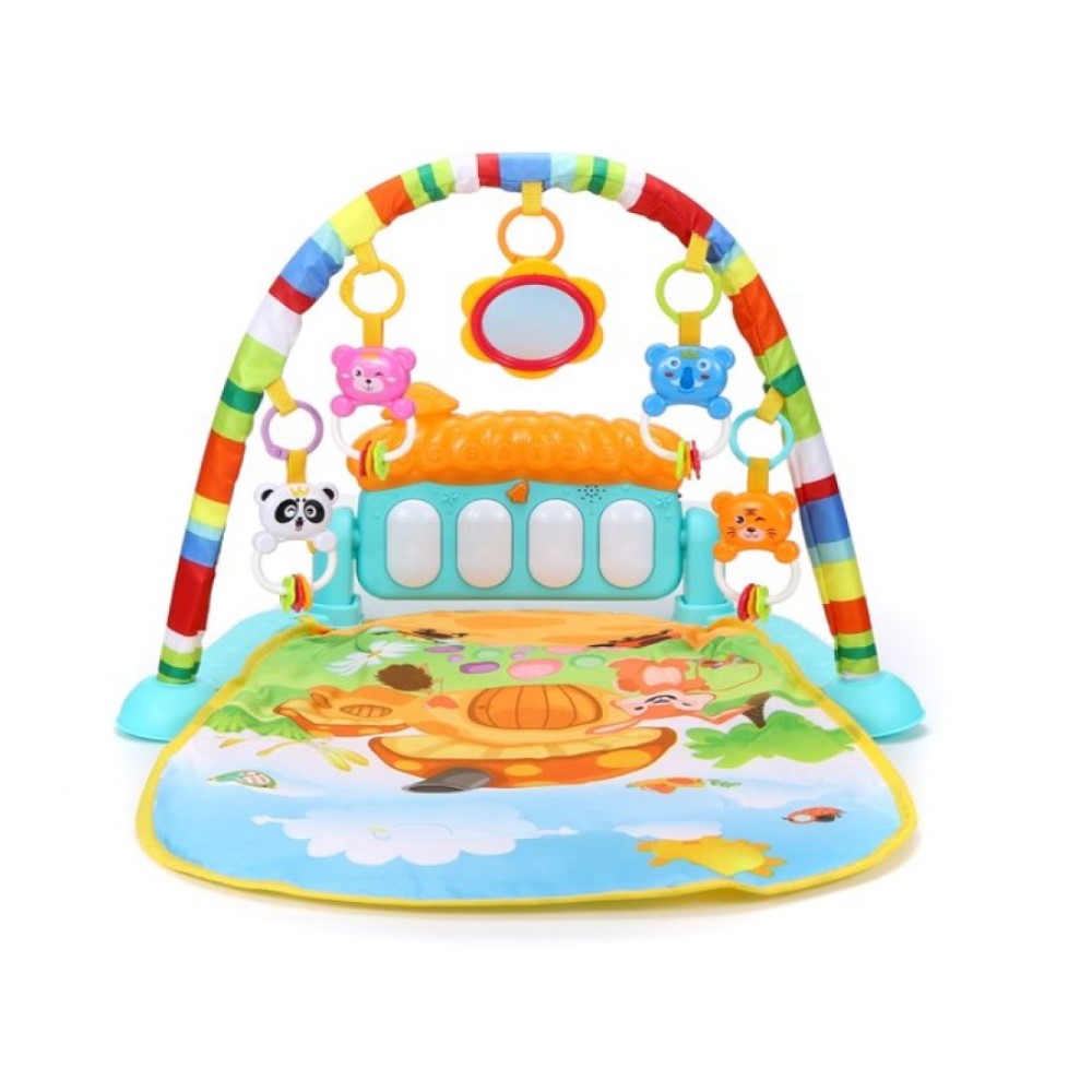 Gimnasio Musical 3 en 1 Bebe Arco Juguetes Luces Musica Colgantes Alfombra Acolchada Lavable