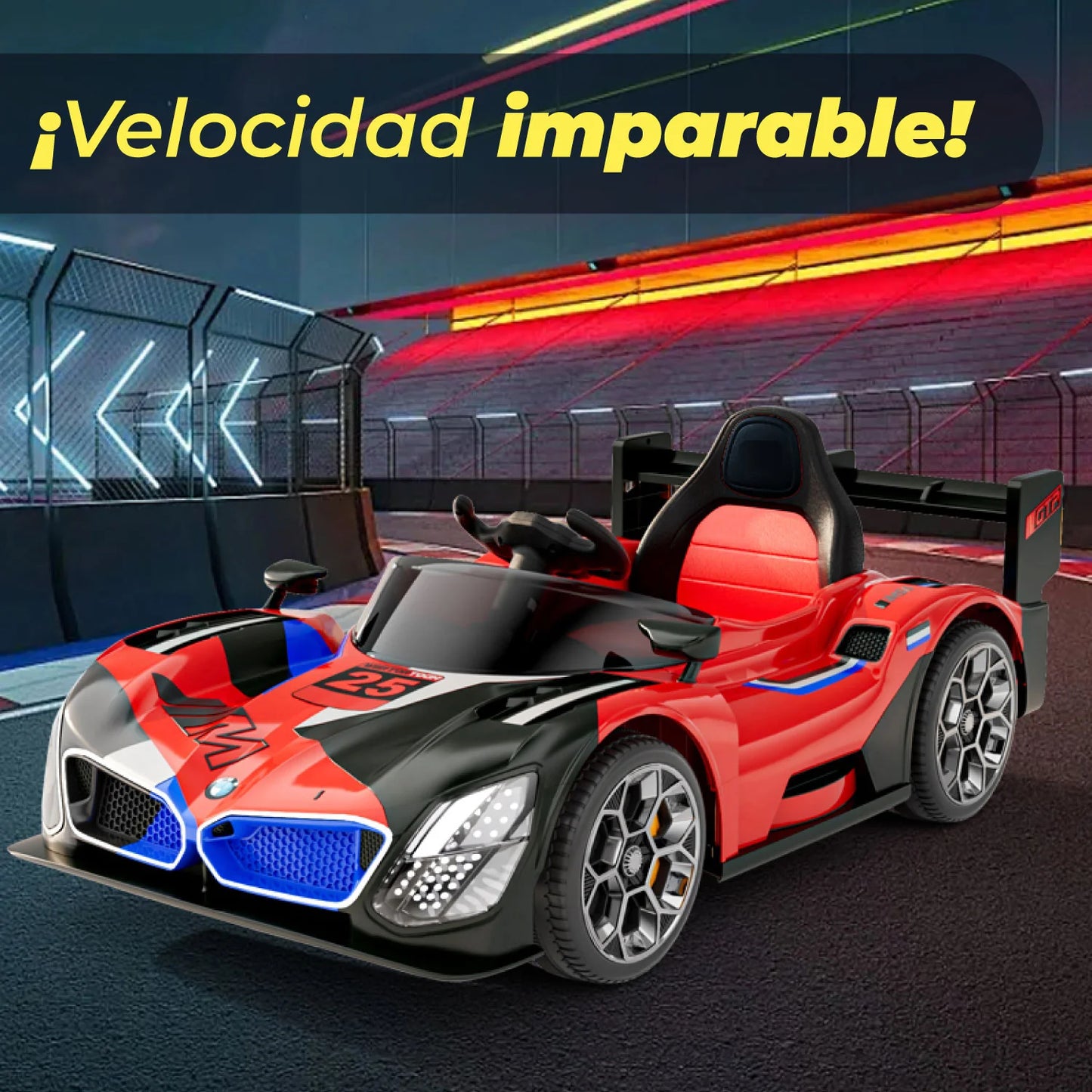 Auto Eléctrico Niños Deportivo Con Control Luces LED y Sonido