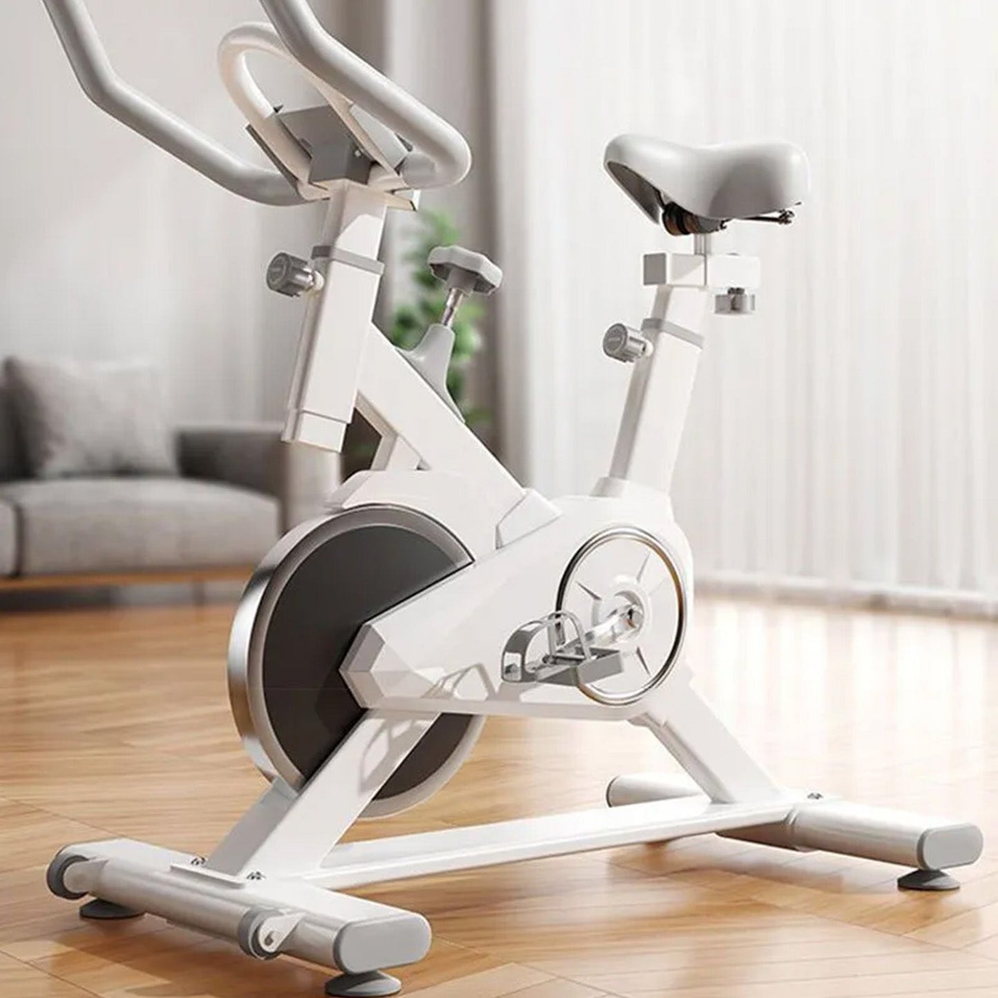 Bicicleta Spinning Pro Sport 6 kg Disco Inercia Resistencia Ajustable LCD Pedales Aluminio