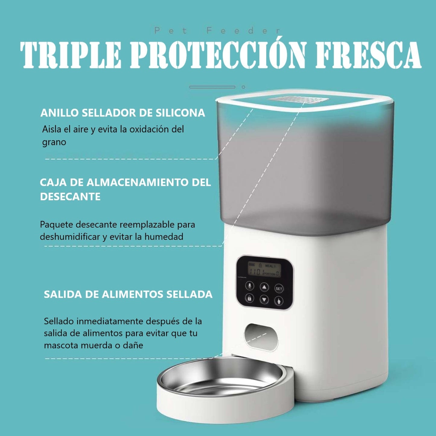 Dispensador Alimentador Mascotas Automática