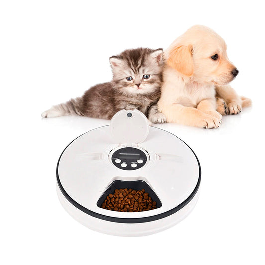 Dosificador automático para mascotas con temporizador, Para 6 comidas
