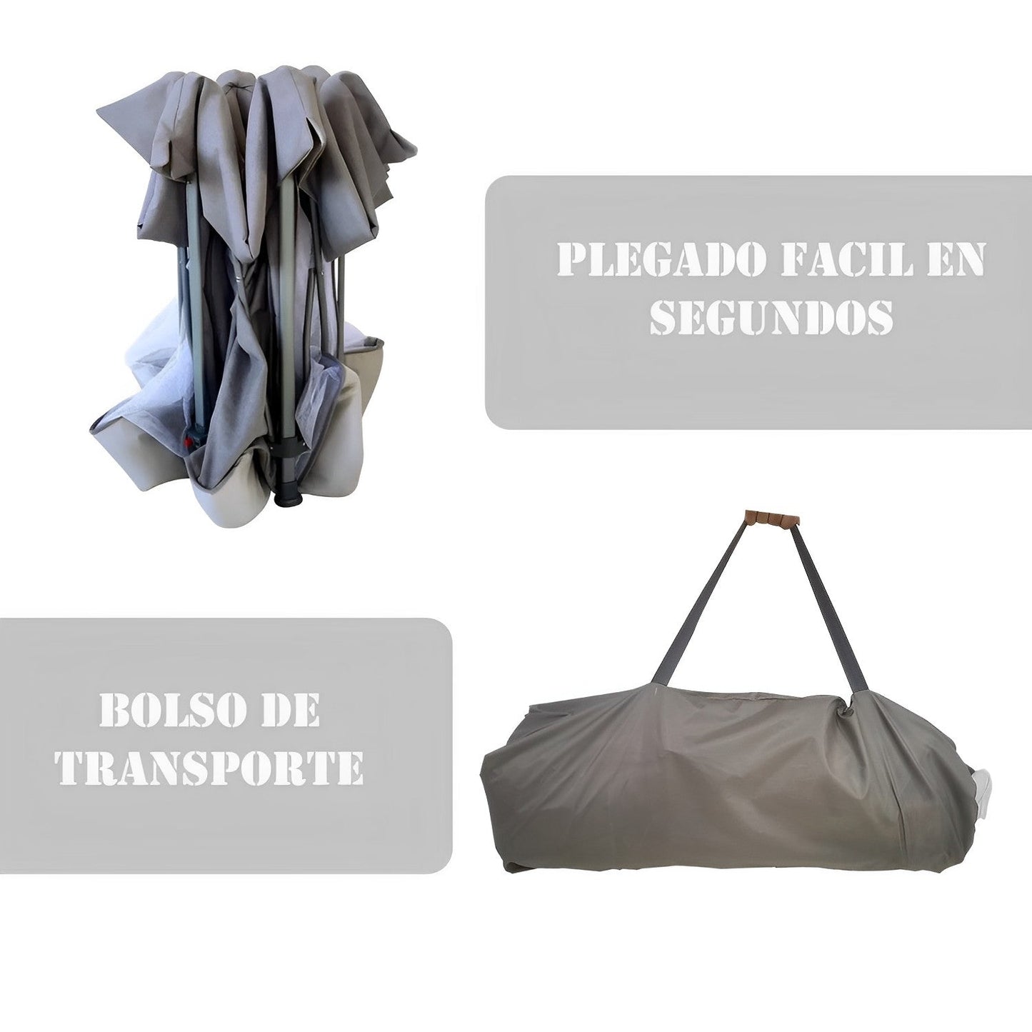 Corral Plegable Infantil Portátil Gris