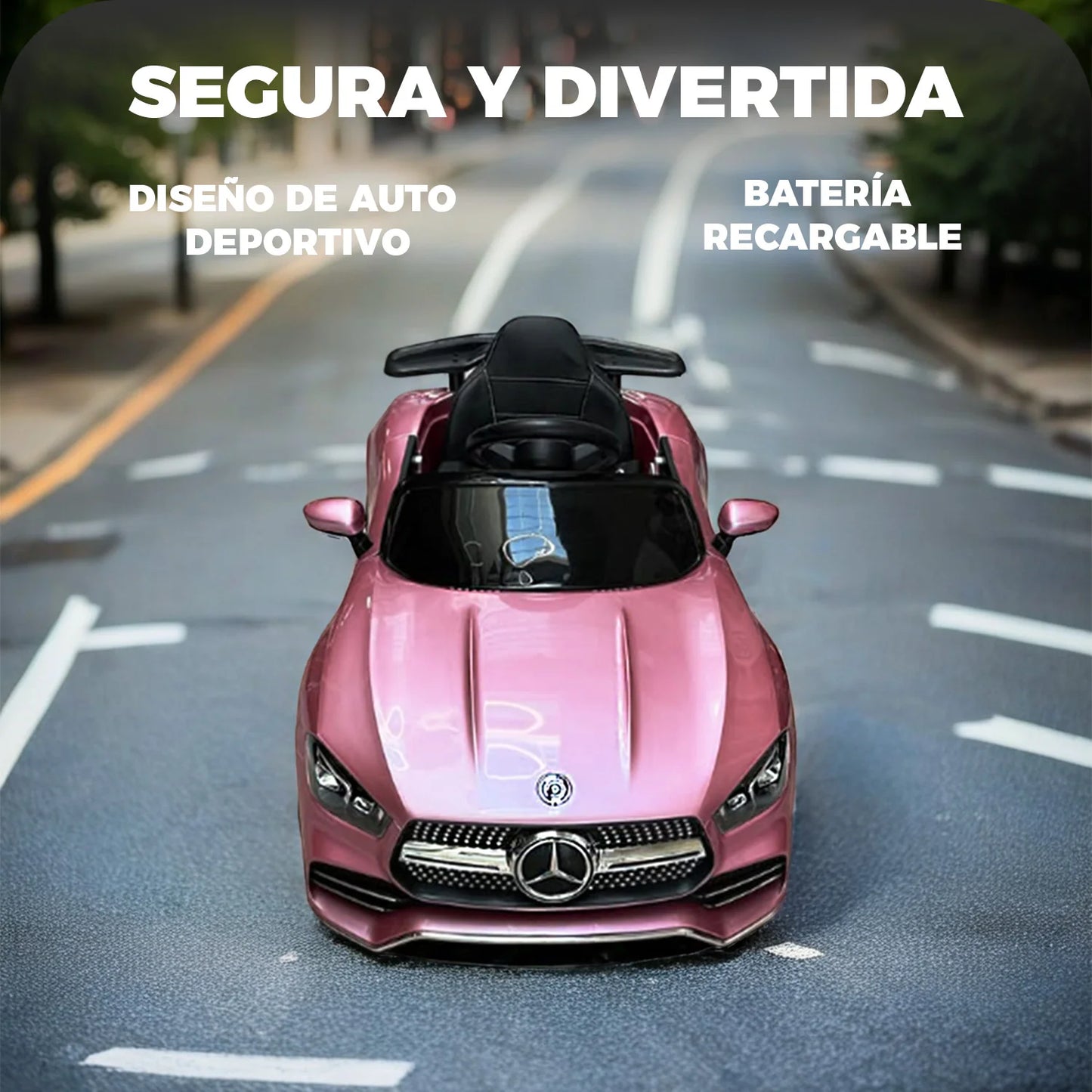 Auto electrico Infantil MRCD Deportivo Rosa