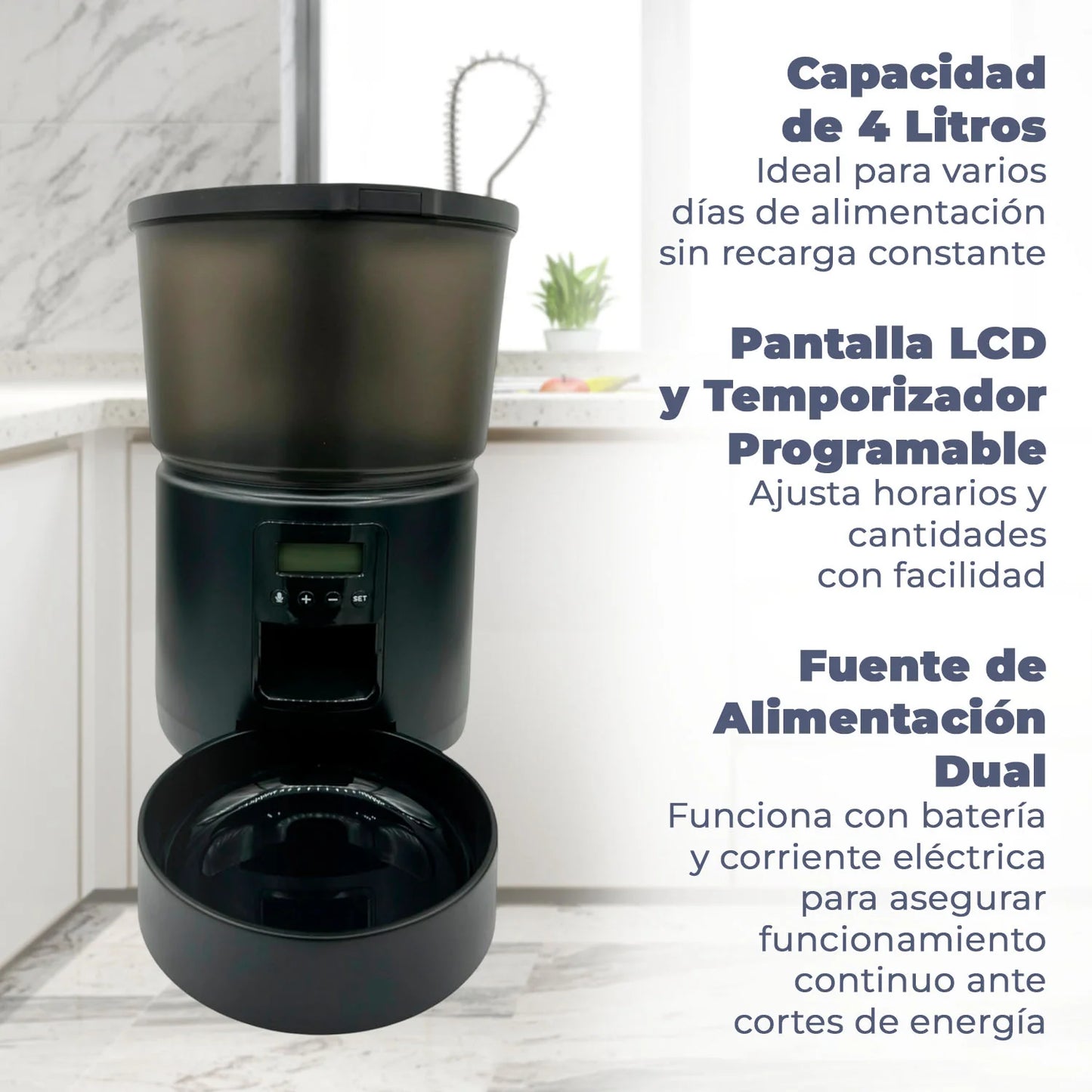 Dispensador Automatico Comida Mascotas 4 lts.
