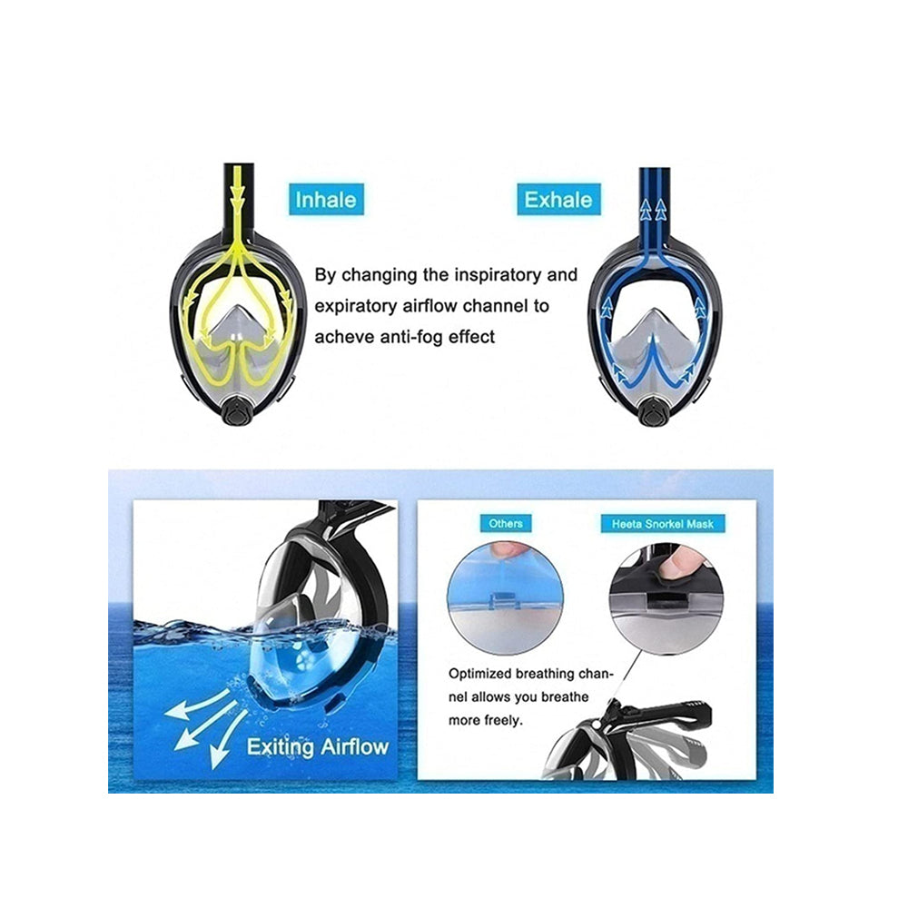 Mascara Snorkel GoPro Fullface Buceo L/XL Negra