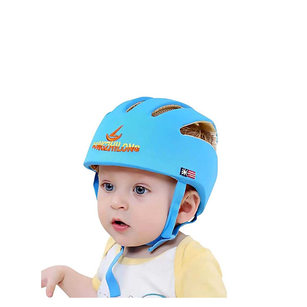 Casco Protección Seguridad Bebe Antigolpes Gateo Celeste