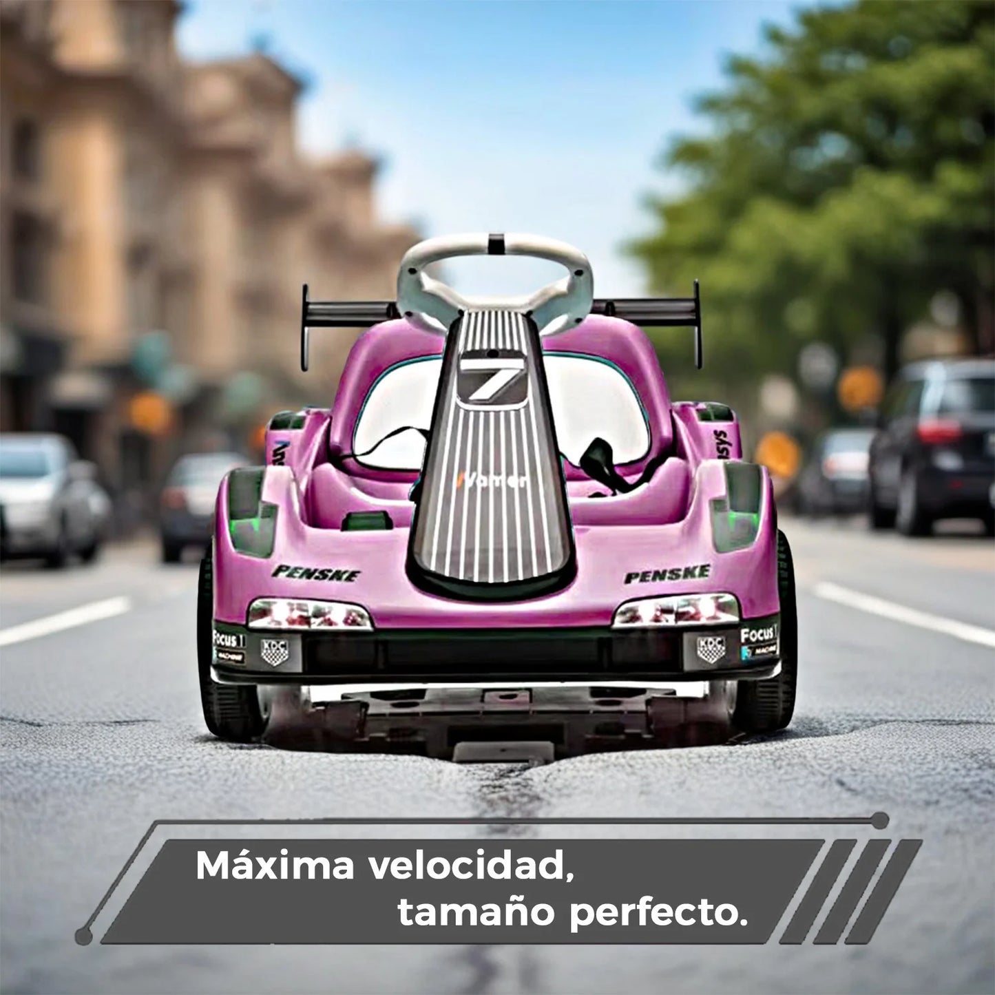 Auto Electrico Niños Karting Con Control, Luz Y Sonido Color Rosa