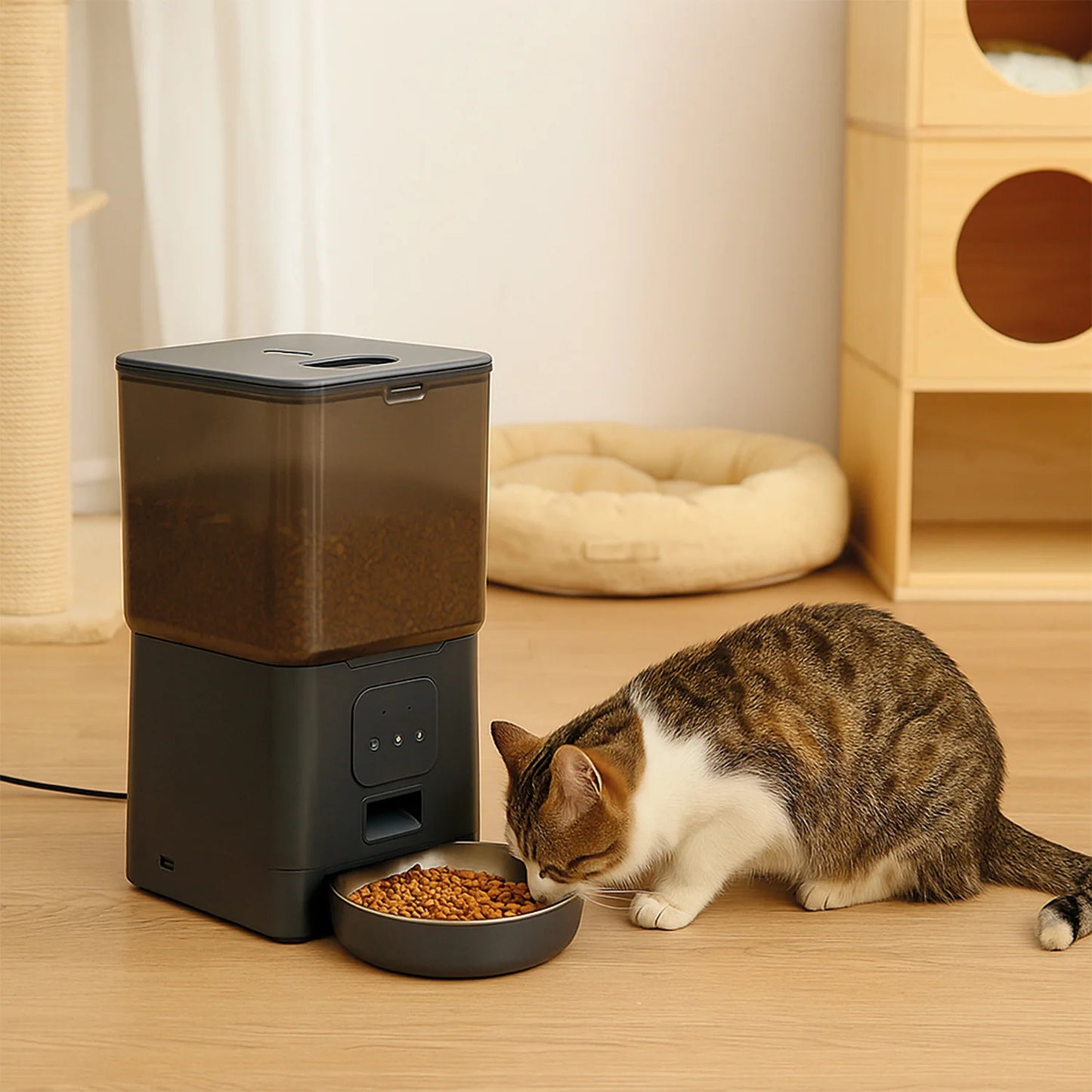 Dispensador Automatico Comida Mascotas Cubo 6 lts. Wifi