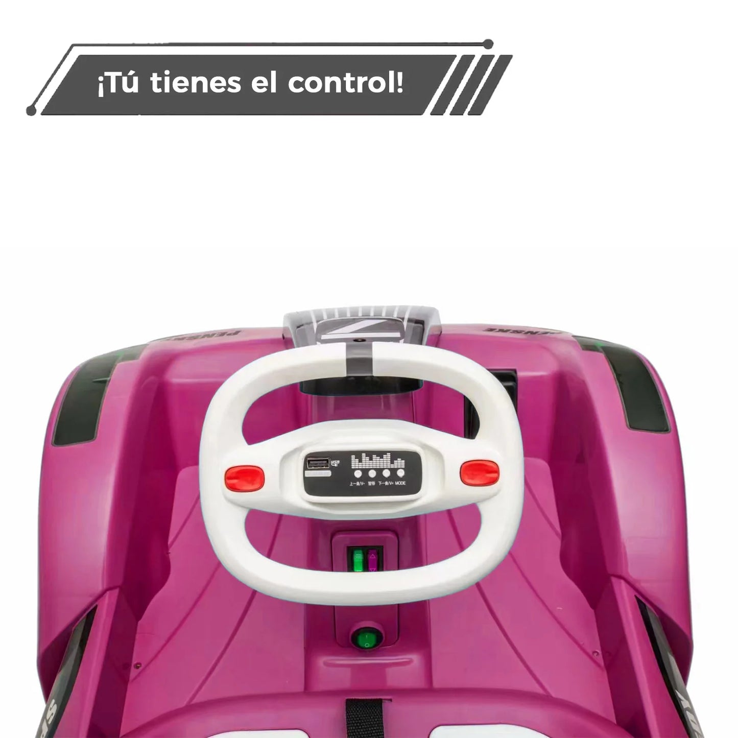 Auto Electrico Niños Karting Con Control, Luz Y Sonido Color Rosa