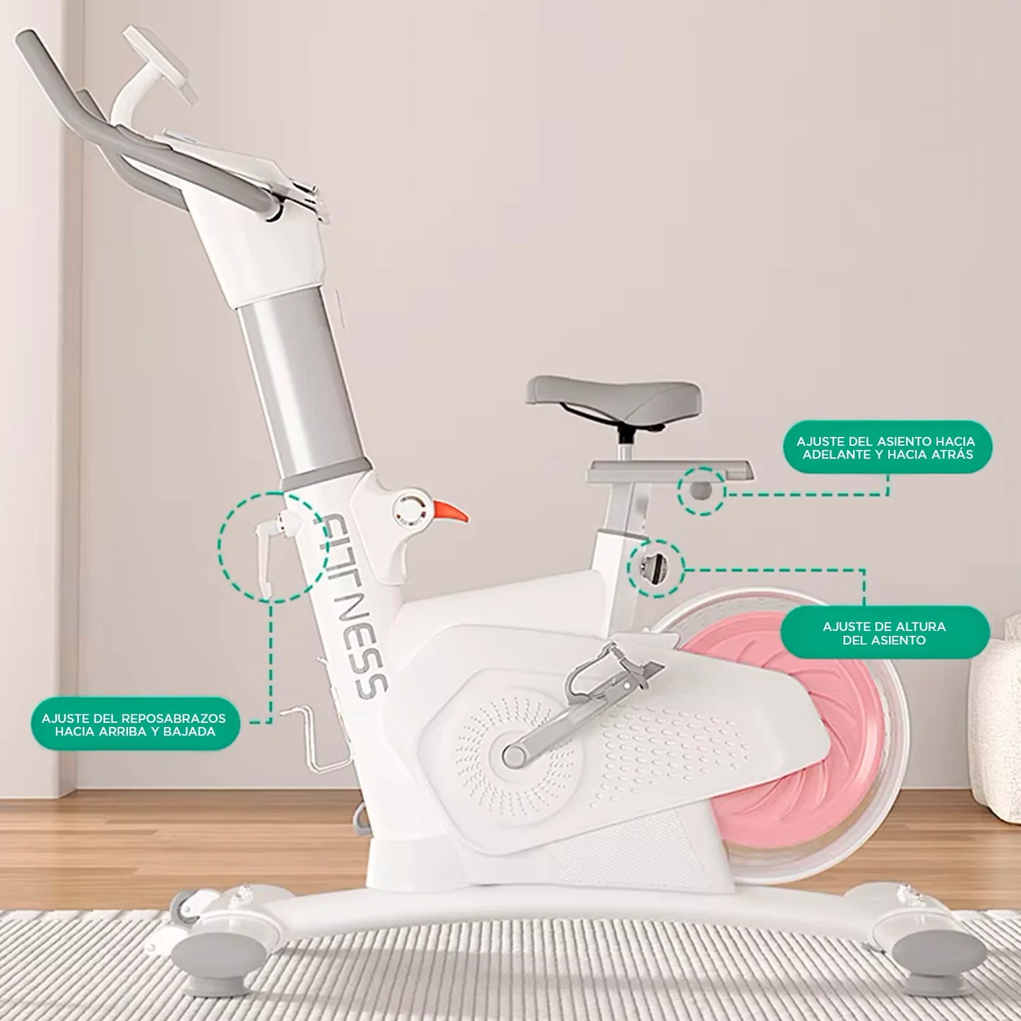 Bicicleta Spinning Magnetica K11 8 kg 8 Niveles Silenciosa Monitor LCD Freno Rapido 130 kg