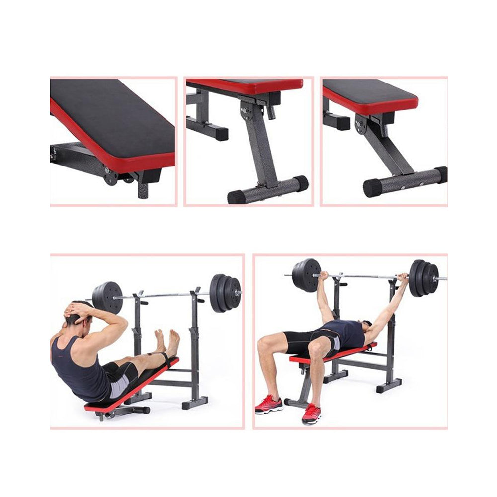 Press Banca Abdominal Multiposicion + Atril Sentadillas Y Fondo