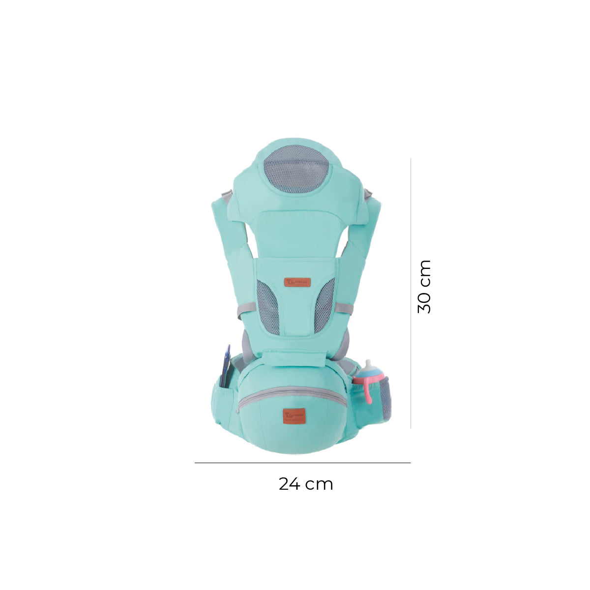 Portabebés Ergonómico Con Soporte Y Bolso Celeste