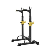 Rack Sentadillas Extendible Squat y Press Banca Acero 150 kg Altura 113-140 cm Ancho Ajustable