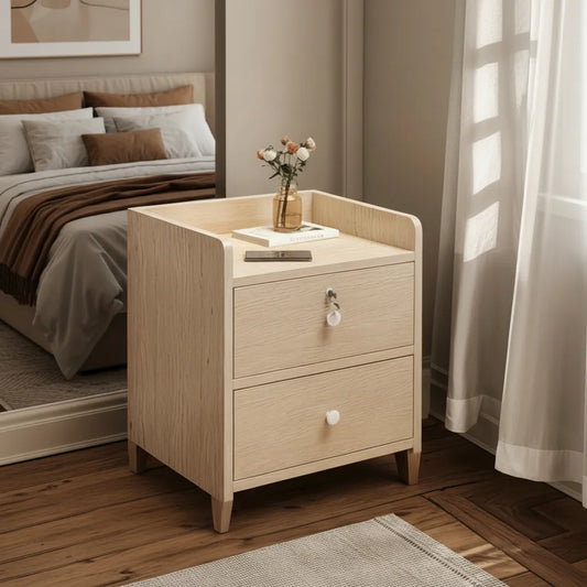 Velador Cajonera 2 Niveles Con Cajones Con Llaves 41x26x33cm Brillante Beige Agregar a favoritos