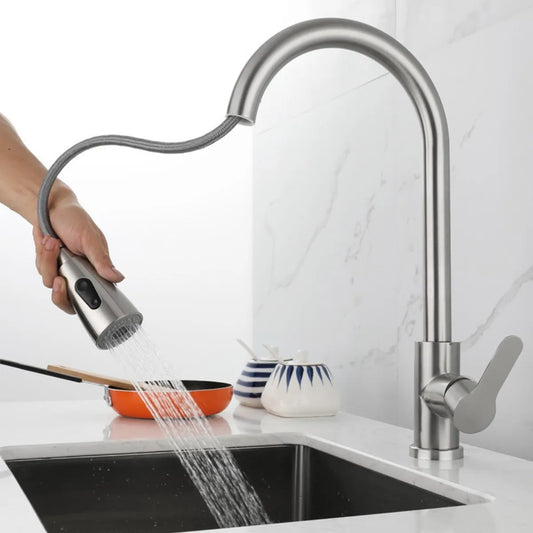 Llave Monomando Grifo Extraible Para Lavaplatos Cromada