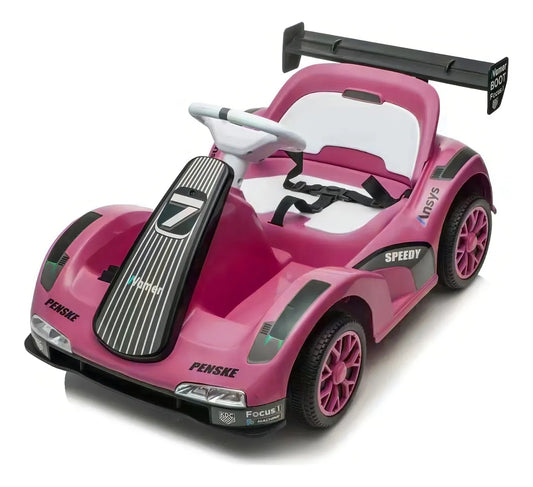 Auto Electrico Niños Karting Con Control, Luz Y Sonido Color Rosa