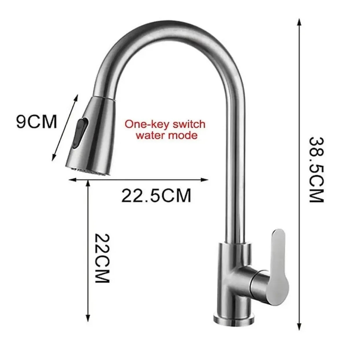 Llave Monomando Grifo Extraible Para Lavaplatos Cromada