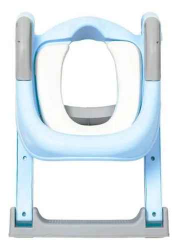 Escalera Pelela Niños Asiento Adaptador De Baño Celeste Liso