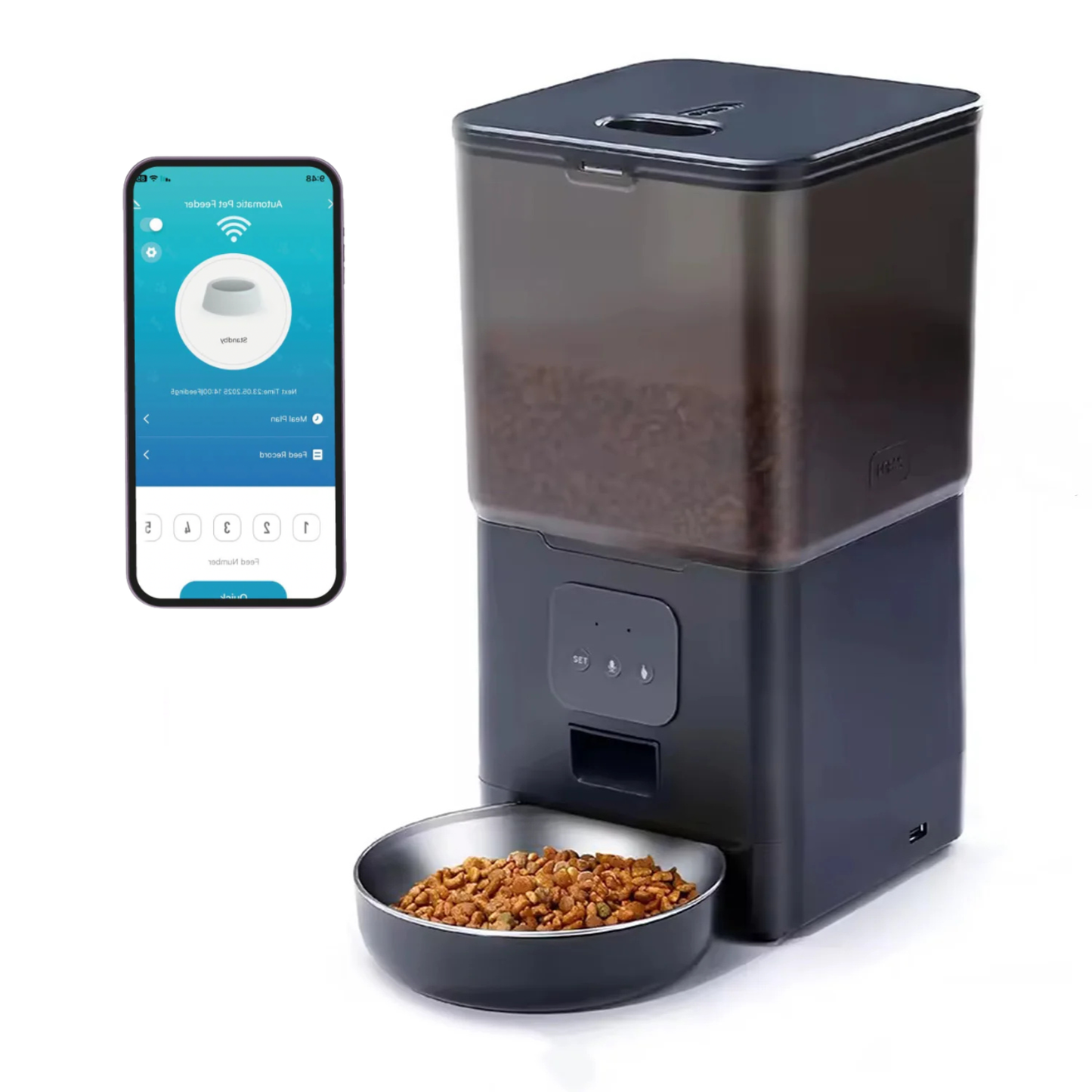 Dispensador Automatico Comida Mascotas Cubo 6 lts. Wifi