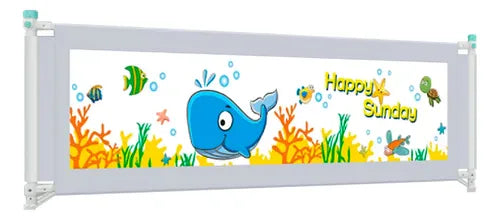 Baranda De Cama Seguridad Para Bebe Plegable 150cm Gris