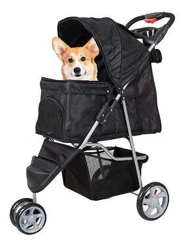 Coche Paseo Mascota 3 Ruedas Negro