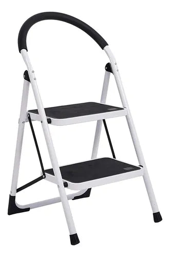 Escalera Piso Escala Plegable 2 Peldaños Resistente Color Blanco