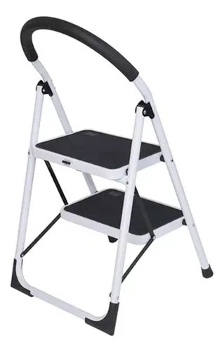 Escalera Piso Escala Plegable 2 Peldaños Resistente Color Blanco