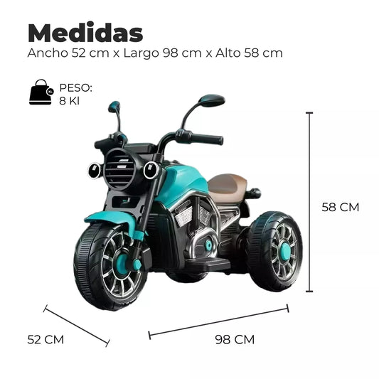 Moto Eléctrica Para Niños Motocicleta Clásica Luz Y Sonidos Calipso