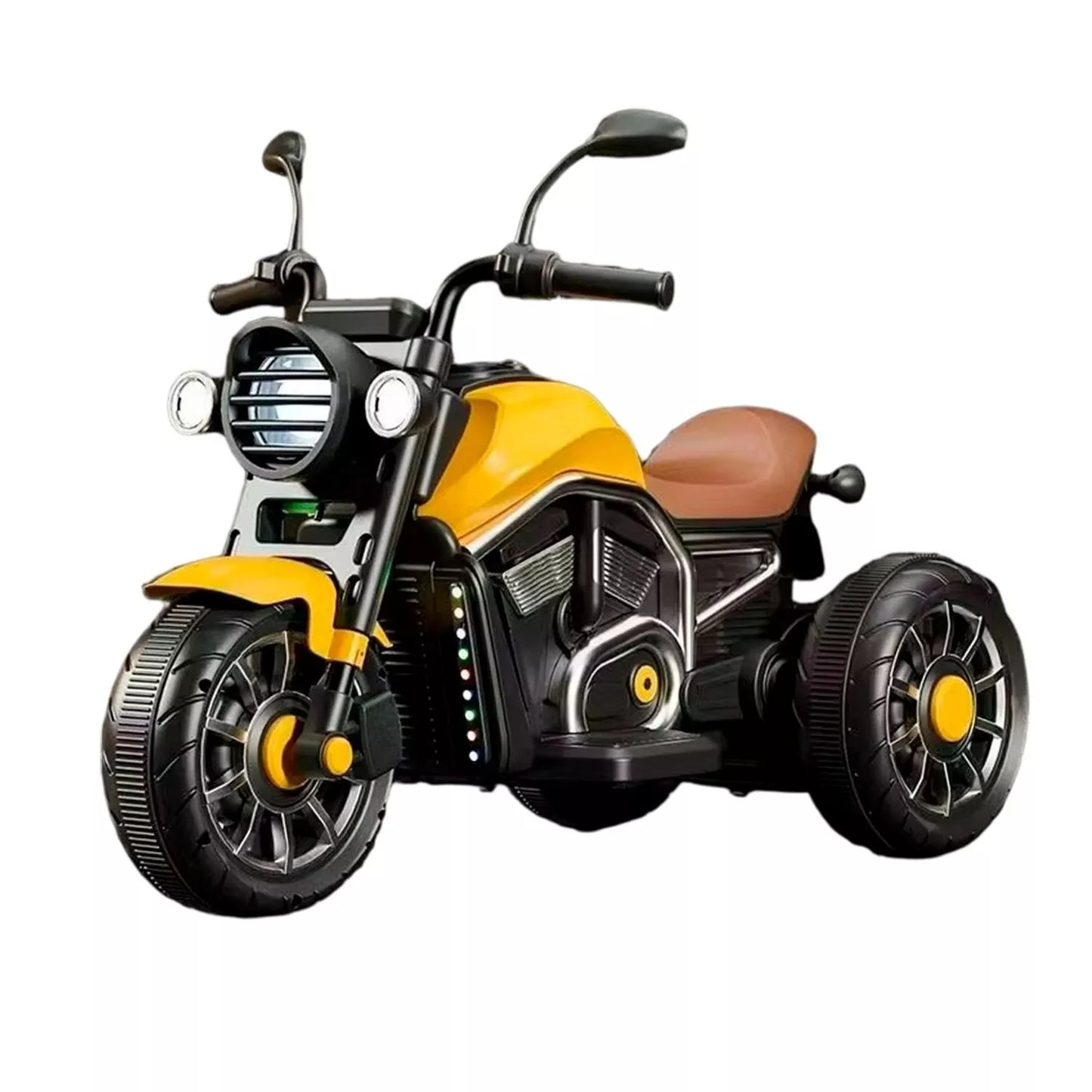 Moto Eléctrica Para Niños Motocicleta Clásica Luz Y Sonidos Amarilla