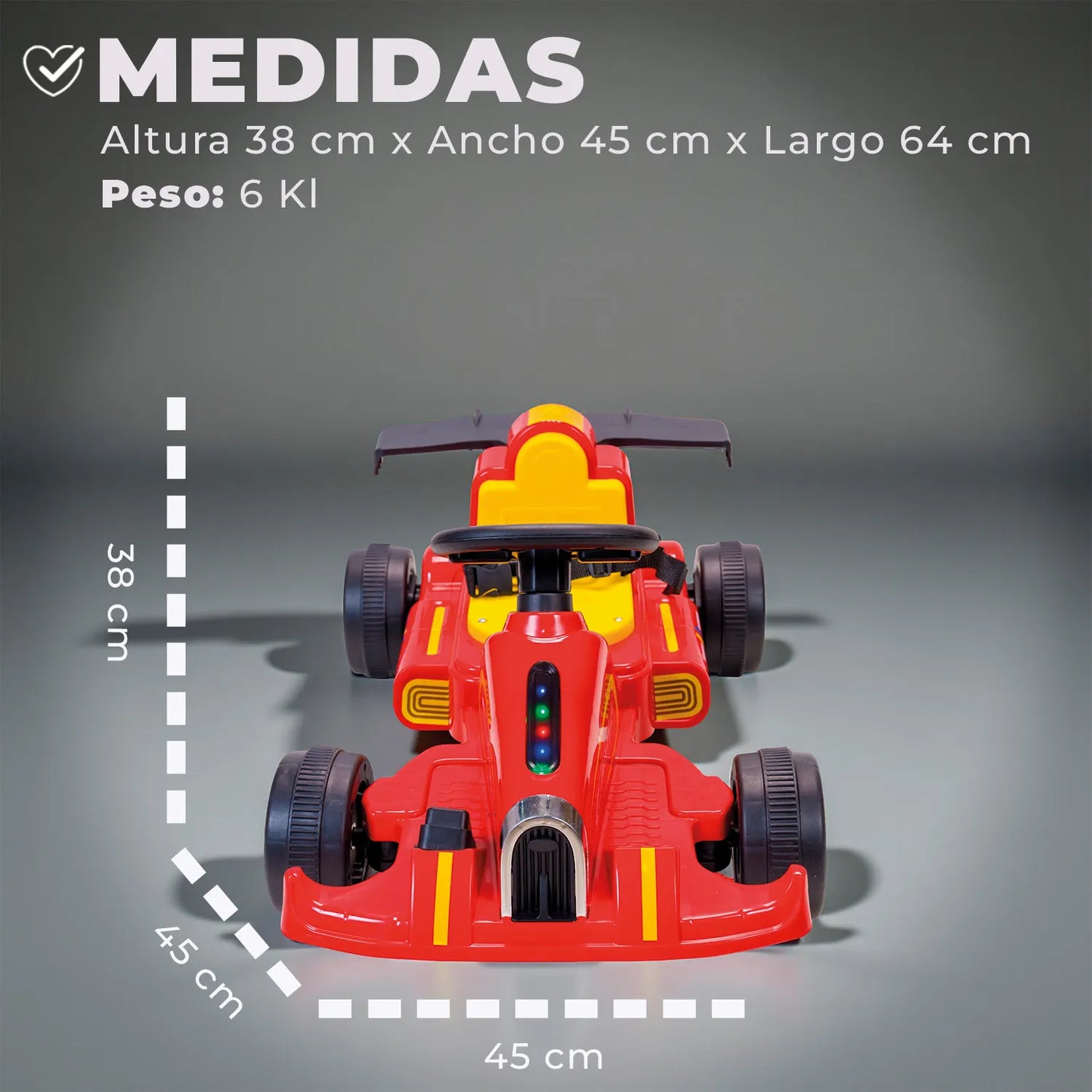 Auto Electrico Niño Deportivo Karting Formula 1 Con Sonido Rojo
