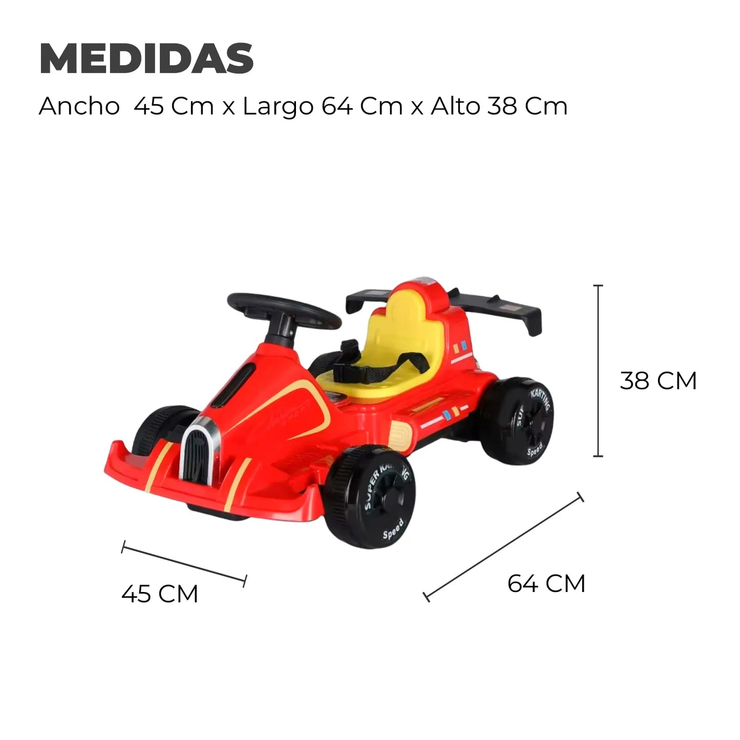 Auto Electrico Niño Deportivo Karting Formula 1 Con Sonido Rojo