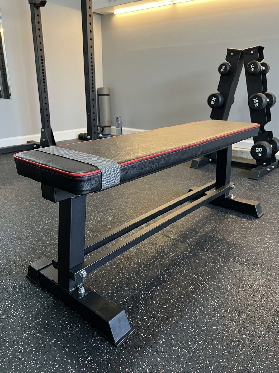 Banca Abdominal Doble Soporte Acolchado Grueso Cuero Sintetico Acero Anticorrosivo 105 cm