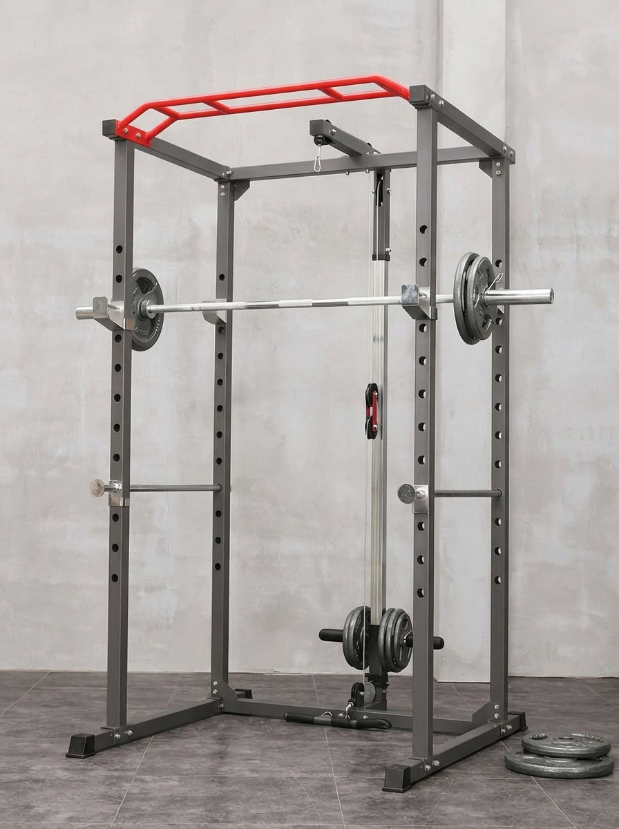 Power Rack Jaula Multifuncional R300 con Polea Superior e Inferior 360 kg 26 Posiciones