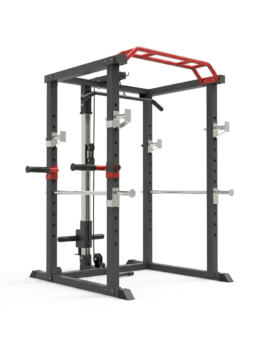 Power Rack Jaula Multifuncional R300 con Polea Superior e Inferior 360 kg 26 Posiciones