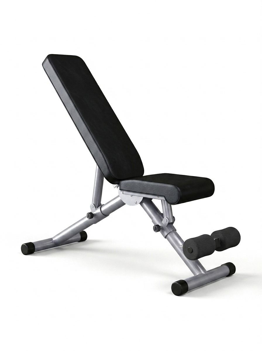 Banco Abdominales Multiposicion 5 Ajustes Rodillos Dobles Acolchado 150 kg Acero