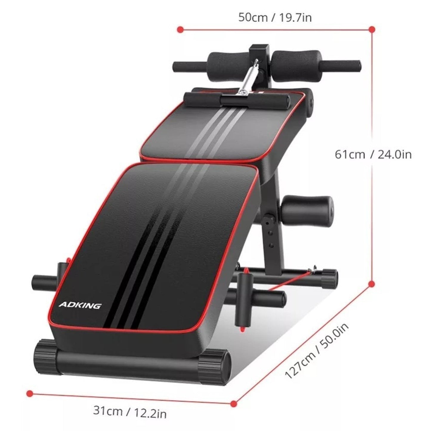Banca Abdominales Full Pro Biceps Triceps Plegable Con Bandas