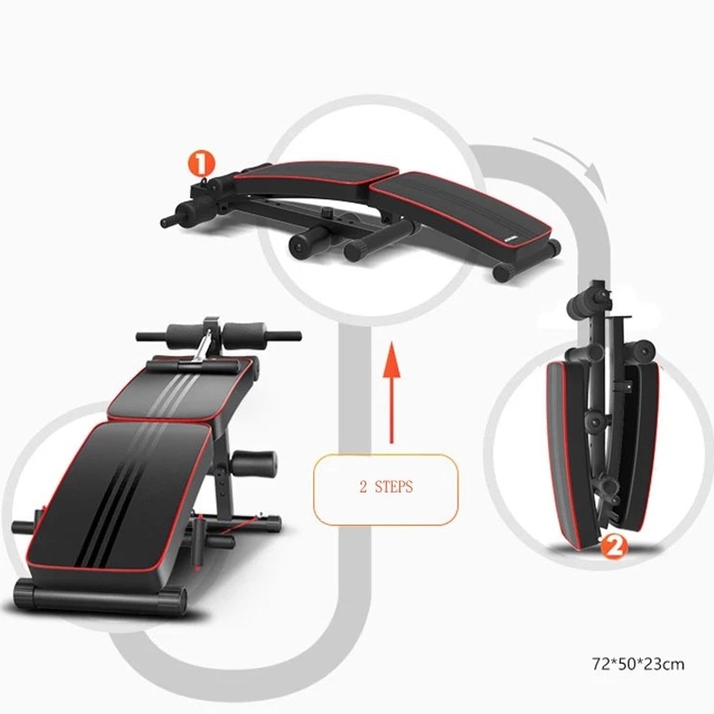 Banca Abdominales Full Pro Biceps Triceps Plegable Con Bandas