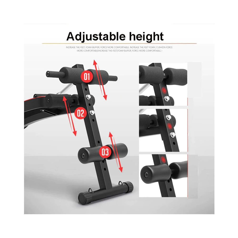 Banca Abdominales Full Pro Biceps Triceps Plegable Con Bandas